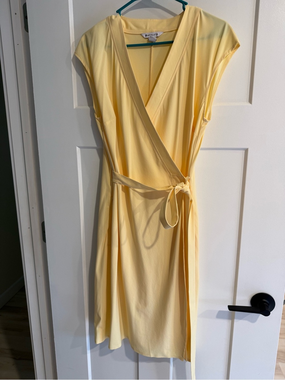 Athleta Pale Yellow Wrap Dress